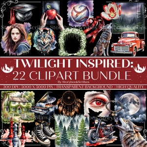 22 Twilight inspiriert Aquarell Clipart Bundle | Sofortdownload | PNG | 300 DPI