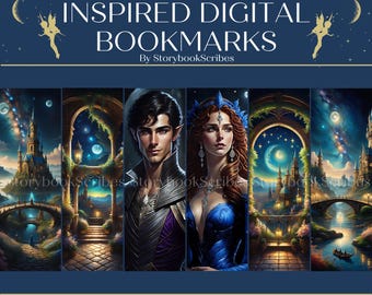 12 ACOTAR Night Court Inspired Digital Bookmarks | Instant Download PNG PDF | Fantasy Aesthetic Bookmark | Romantasy Acotar Gift