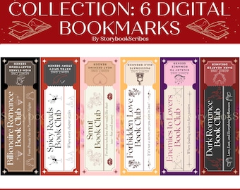 6 Spicy Book Club Lesezeichen | Sofortiger Download PNG PDF | Dark Romance Smut Lesezeichen Geschenk | Booktok Geschenk | Lese Accessoires