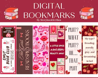 12 Smut Book Club Printable Bookmarks | Instant Download PDF PNG | Romantasy Romance Book Lover Gifts | Cute Booktok Bookmark Gift Smut