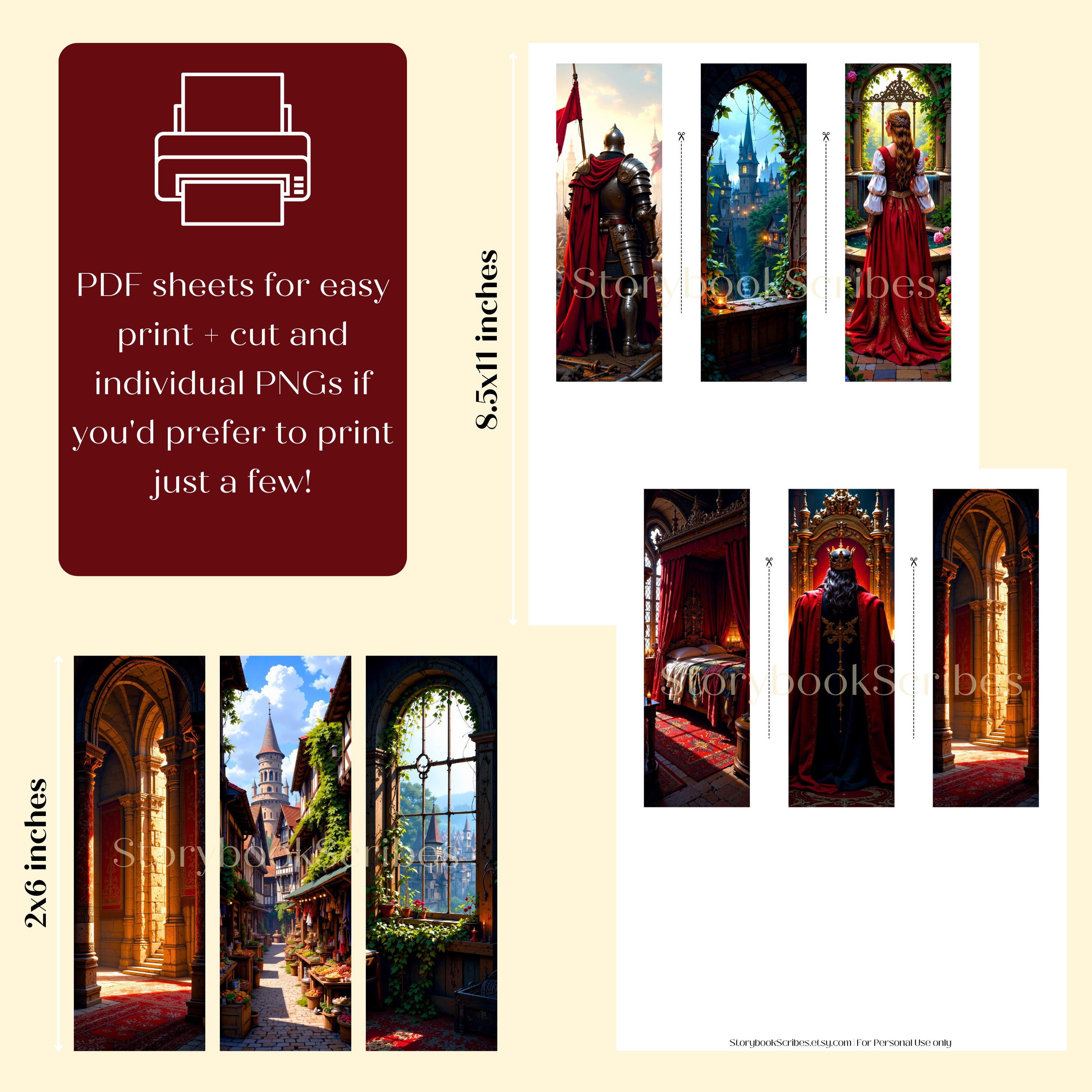 25 Medieval Fantasy Printable Bookmarks | Instant Download PNG PDF ...