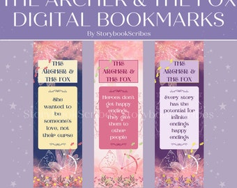 Once Upon a Broken Heart & Caraval Inspired Printable Bookmarks | Pastel Aesthetic Fantasy Bookmarks Cute Book Lover Romantasy Gifts