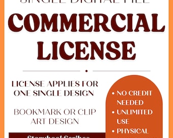 Commercial License for ONE Digital Bookmark Set or PNG | Single Design Use | Physical Product License | StorybookScribes