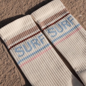 Calzini Surf Time: Calzini da surf unisex color crema – Regalo per surfisti