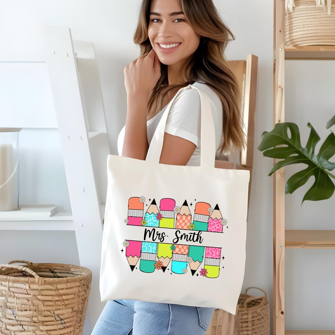 Teacher Tote Bag, 1st Gradeteacher, Back to School Tote Bag, School