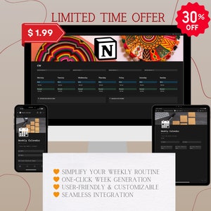Simplified Notion Weekly Agenda Planner: Streamline Your Schedule and Boost Productivity
