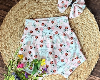 Baby Girl Piglet Bummies: Organic Cotton