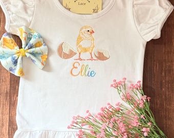 Personalized Farm Chick Embroidered Shirt or Bodysuit