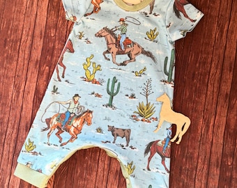Ranch Roundup Baby Romper: Organic Cotton