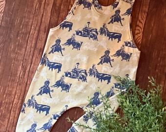 Baby Cutting Horse Romper: Organic Cotton