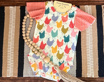 Baby Chicken Flutter Sleeve Bodysuit