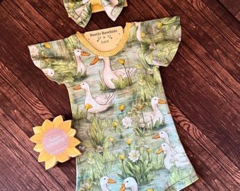 Baby Girl Duck Shorts Romper