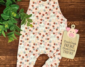 Baby Girl's Pink Piglet Romper