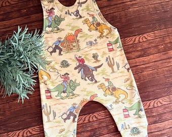 Baby Gender Neutral Cowboy Dinosaur Romper