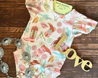 Western Ranch Baby Girl Bodysuit