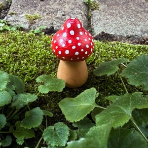Whimsical Red Mushroom Figurine – Hand-Painted Magic Charm