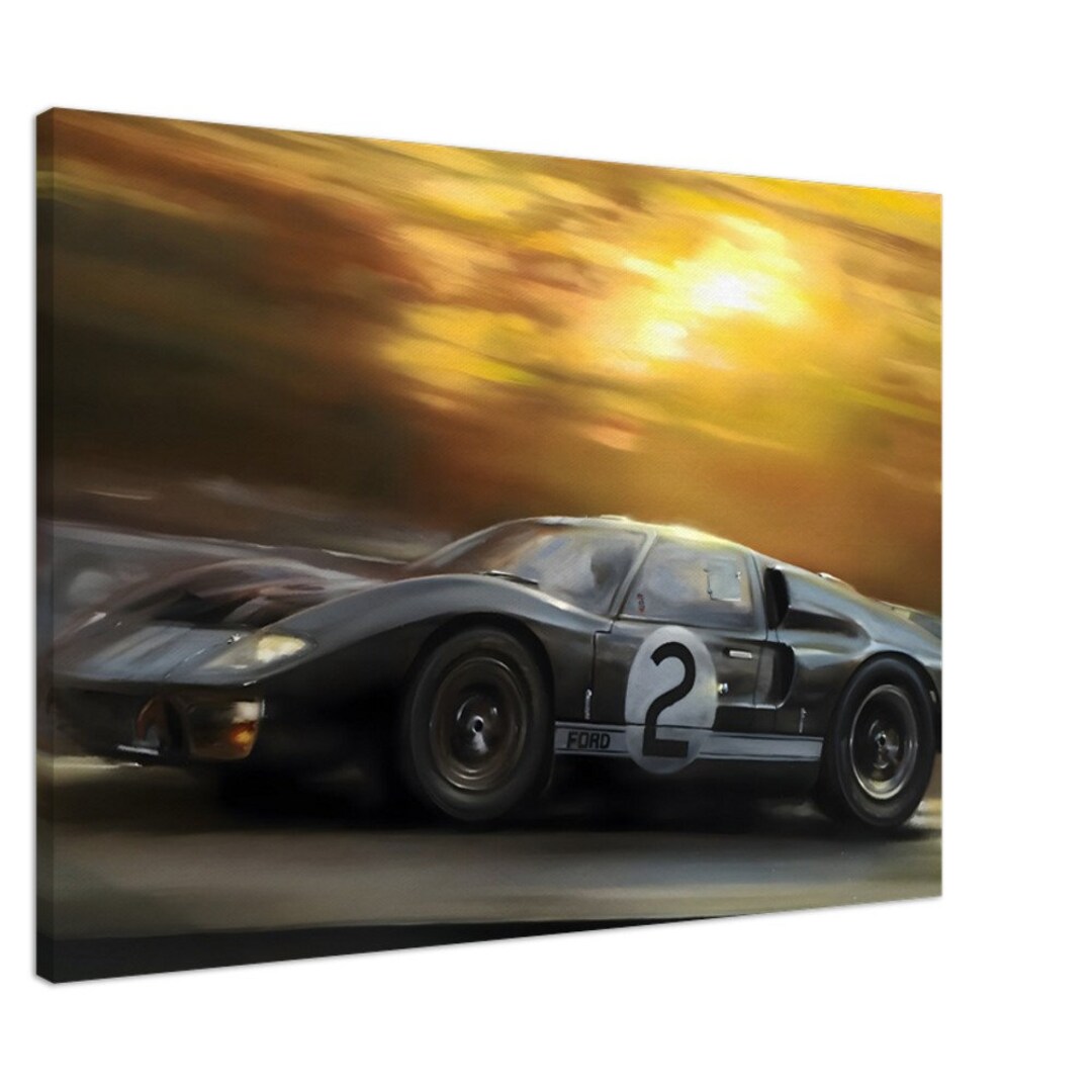 Le Mans 1966 Ford GT40 Oil on Canvas Wall Art Print, Wall Decor ...