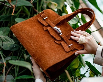 Birkin style bag. Customized leather bag