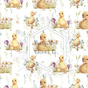 Sweet Little Duckling-Seamless Digital PNG Pattern
