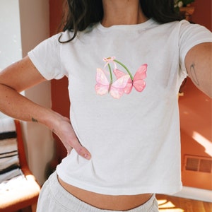 Women&#39;s Graphic Baby Tee, Coquette Baby Tee, Y2K Shirt, 90s Baby Tee, Coquette Tshirt, Womens Y2K Clothing, Womens Baby Tee, Y2K Aesthetic