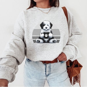 Sheepadoodle Sweatshirt, Doodle Shirt, Doodle Mom, Sheepadoodle Mama, Dog and Coffee, Cute Dog Shirt, Dog Mom Crewneck, Coffee Sweatshirt, Dog Sweatshirt, Dog Owner Shirt