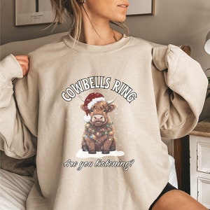 Cow Sweatshirt, Highland Christmas Sweatshirt, Cute Cow Christmas Sweatshirt, Farm Christmas Shirt, Soft Sweatshirt, Christmas Crewneck, Christmas Gift, Winter Sweatshirt, Holiday Sweater, Red Christmas Sweatshirt, Green Christmas Sweatshirt