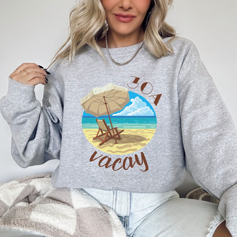 30A Florida Sweatshirt, Beach Vacation Sweater, 30A, Rosemary Beach