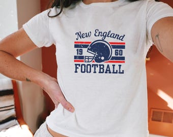New England Football Baby Tee, New England Football, Womens Football Shirt, Vintage New England Shirt, Football Baby Tee, Game Day Baby Tee