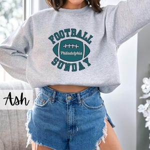 Philadelphia Football Sweatshirt, Womens Football Crewneck, Philly Football Sweatshirt, Philadelphia, Football Sunday, Game Day Sweatshirt