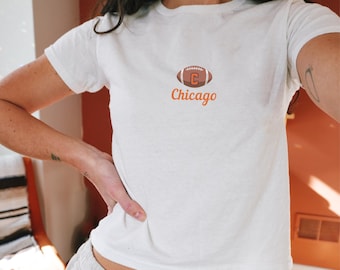 Chicago Football Baby Tee, Chicago Football, Womens Football Shirt, Chicago Baby Tee, Football Baby Tee, Game Day Baby Tee, Bears