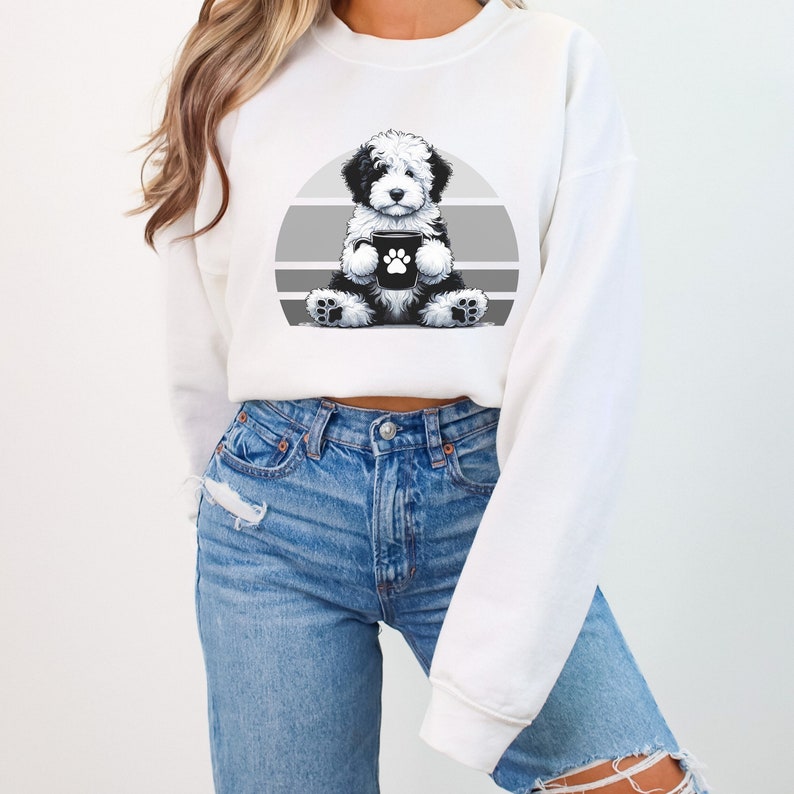 Sheepadoodle Sweatshirt, Doodle Shirt, Doodle Mom, Sheepadoodle Mama, Dog and Coffee, Cute Dog Shirt, Dog Mom Crewneck, Coffee Sweatshirt, Dog Sweatshirt, Dog Owner Shirt