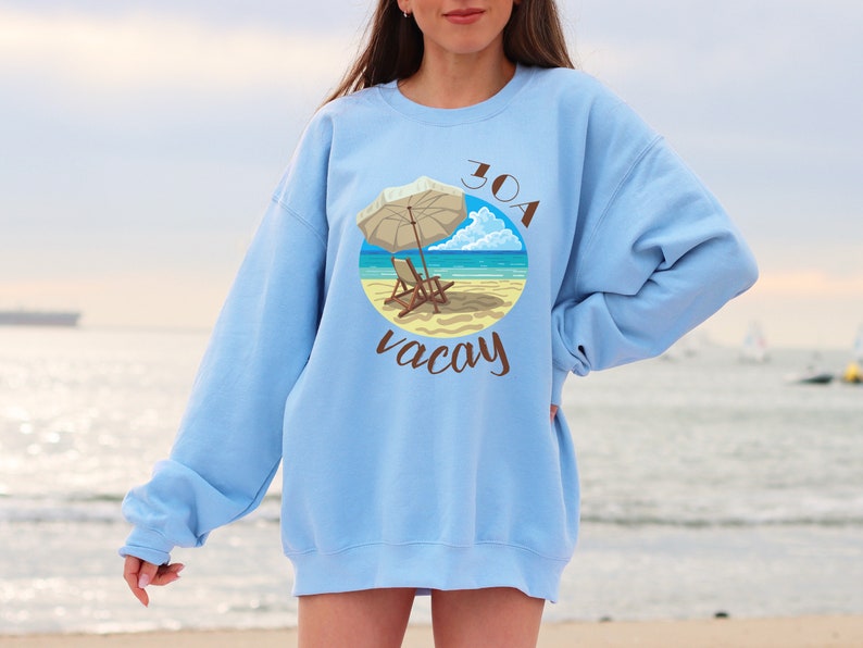 30A Florida Sweatshirt, Beach Vacation Sweater, 30A, Rosemary Beach