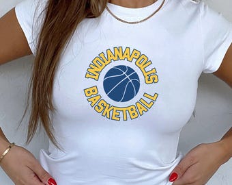 Indianapolis Basketball, Indianapolis Baby Tee, Sports Baby Tee, Women Basketball Shirt, Womens Baby Tee, Womens Indy, Basketball Fan Gift