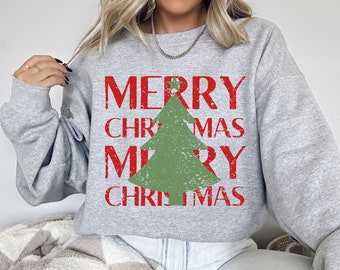 Merry Christmas Sweatshirt, Christmas Sweatshirt, Christmas Crewneck, Cute Christmas Shirt, Womens Holiday Shirt, Trendy Christmas Shirt
