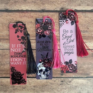 Dark Romance Bookmarks | Gothic Aesthetic Gifts for Book Lovers & Readers