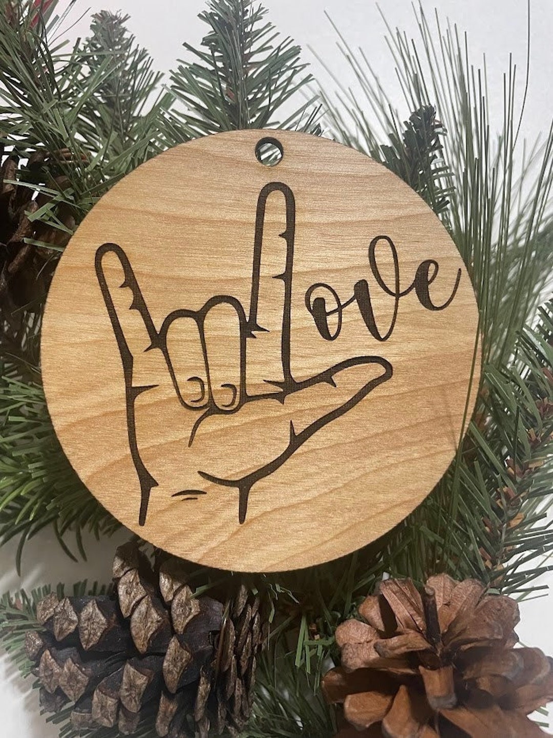 ASL Love Ornament, ASL Christmas Ornaments, I Love You Sign, American