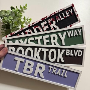 Bookshelf Sign | Bookshelf Decor | Book Merch | Library Sign | Book lover gift | Street sign