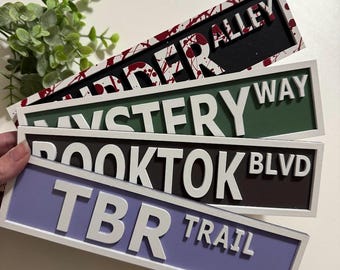 Bookshelf Sign | Bookshelf Decor | Book Merch | Library Sign | Book lover gift | Street sign