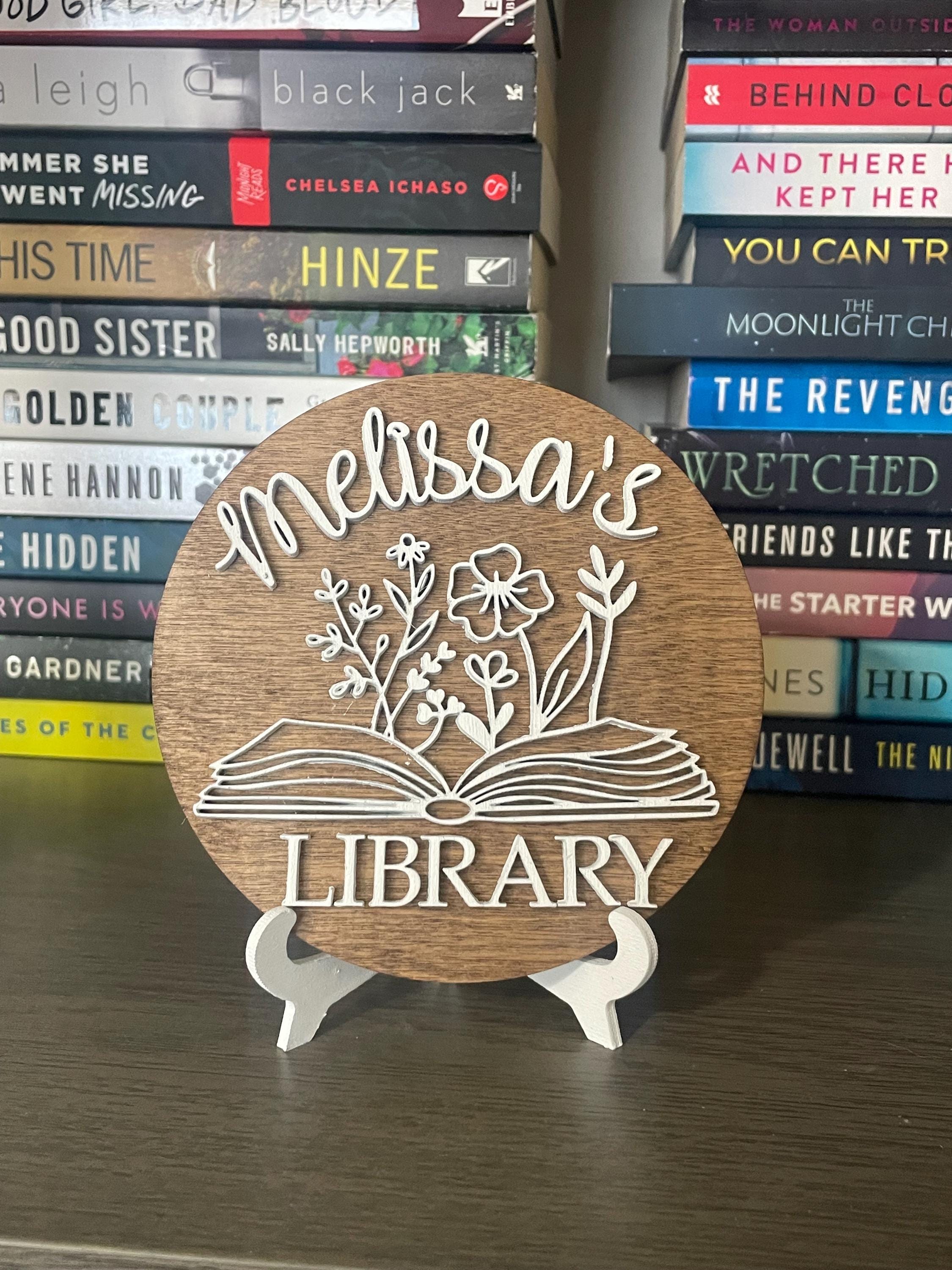 Personalized Library Sign, Book Shelf Decor, Book Merch, Booktok ...