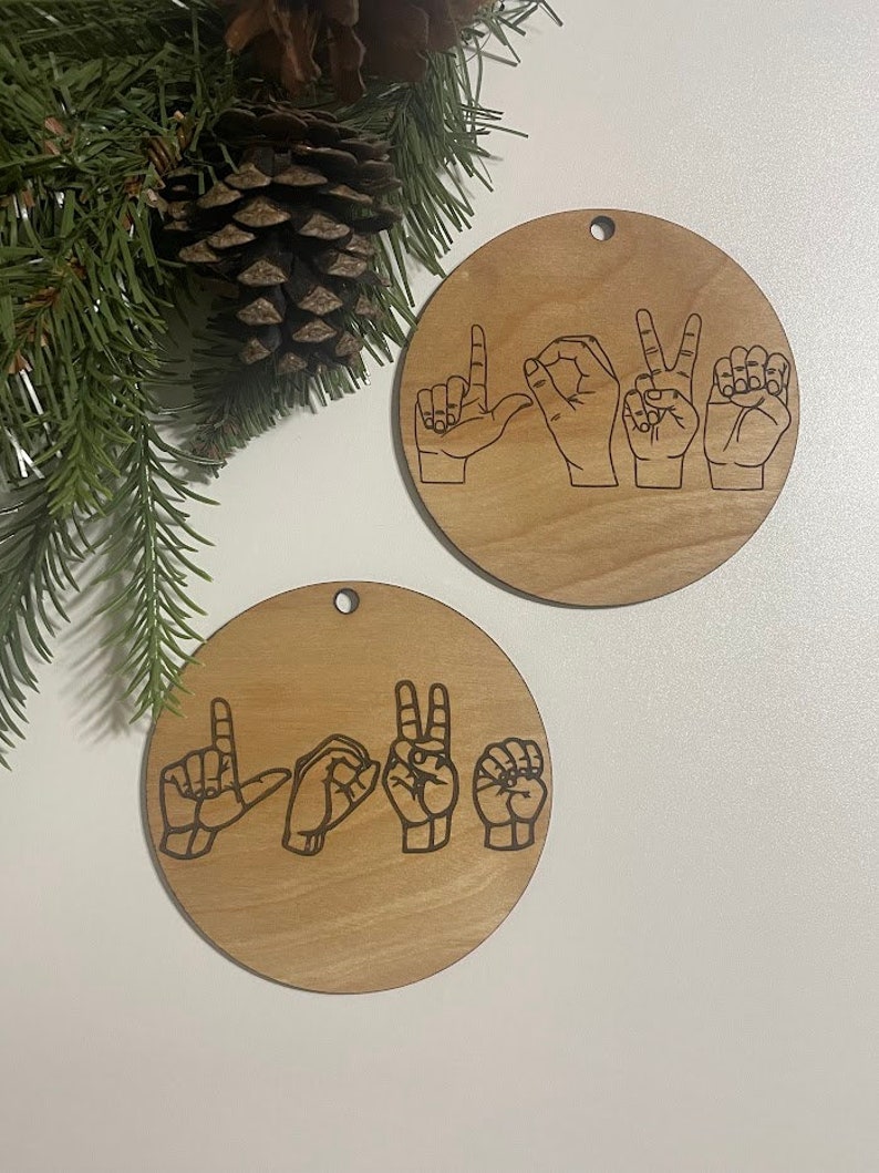 ASL Love Ornament, ASL Christmas Ornaments, I Love You Sign, American