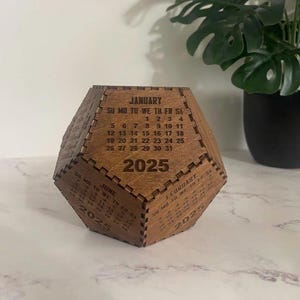 Wooden 12-Sized Block Calendar, Unique Calendar, Abstract, Rustic Decor, Farmhouse Style, Unique Gift