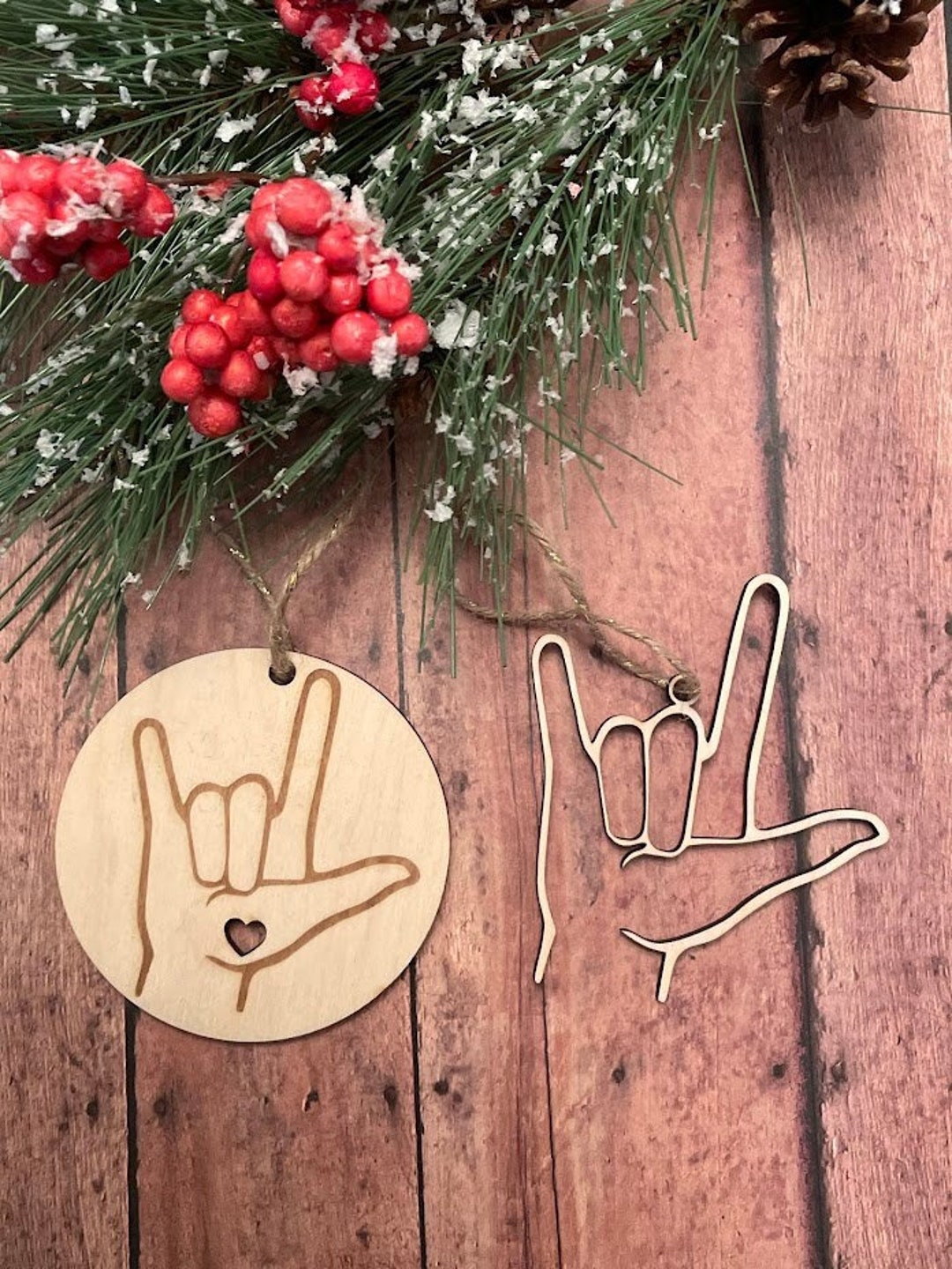 ASL I Love You Ornament, ASL Christmas Ornaments, I Love You Sign