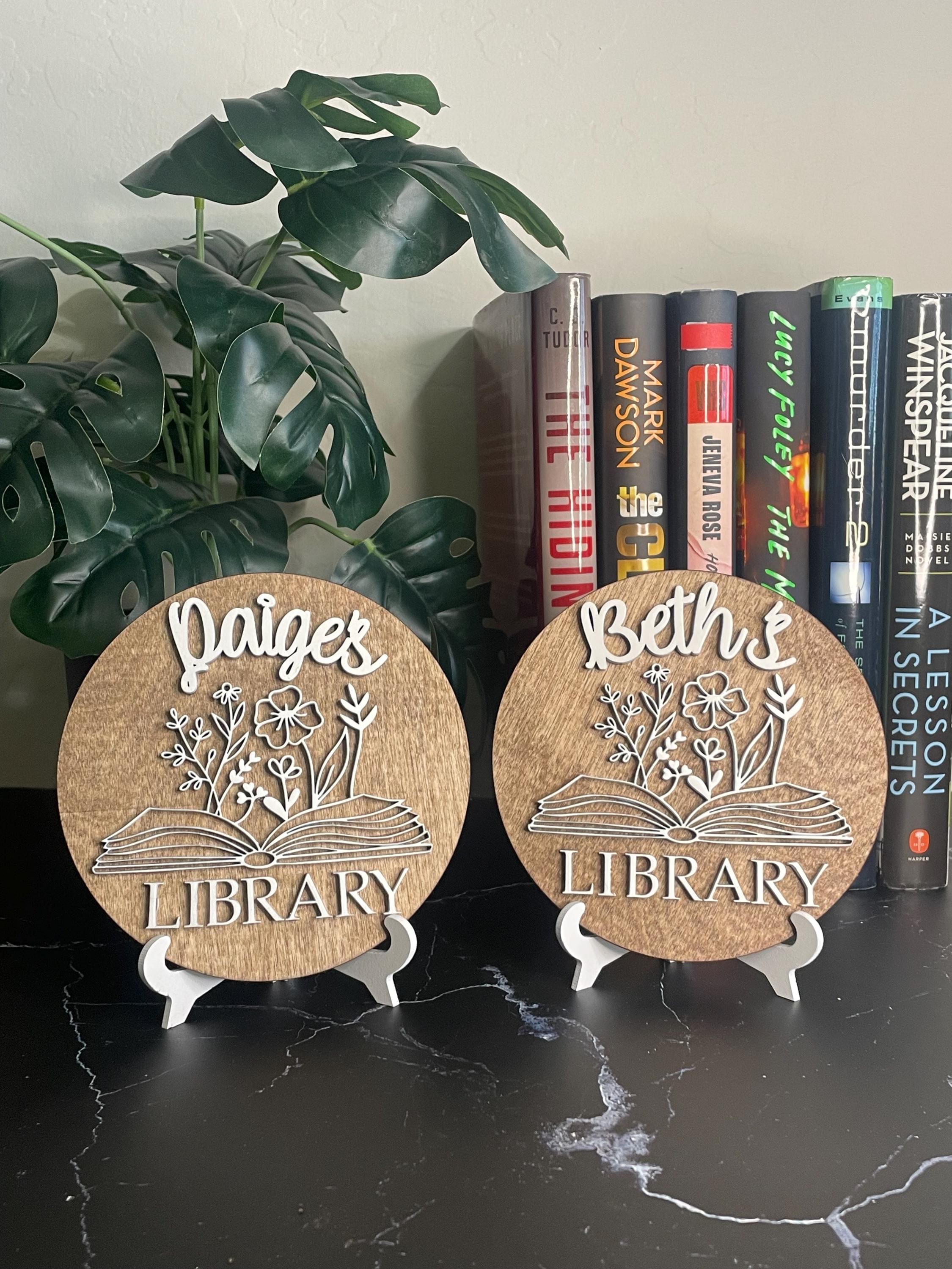 Personalized Library Sign, Book Shelf Decor, Book Merch, Booktok ...