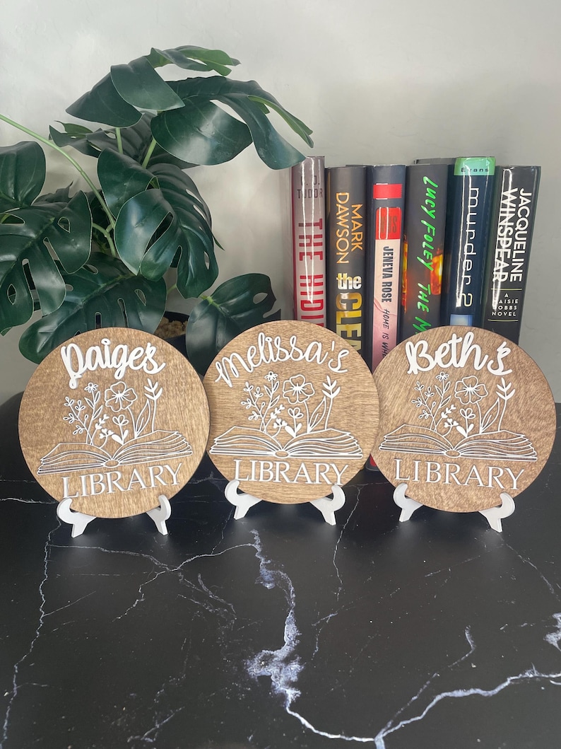 Community Bookcase Sign Personalized Library Sign, Book Shelf Decor, Book Merch, Booktok ...