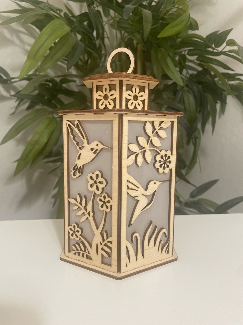 Hummingbird Lantern SVG Cut File Centerpiece Lampshade Hummingbirds ...
