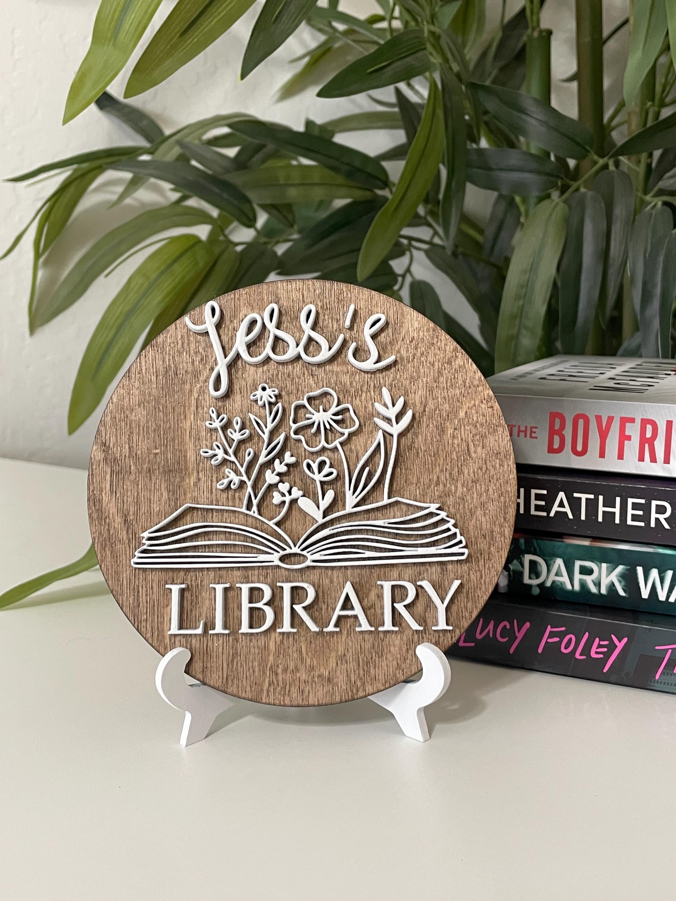 Personalized Library Sign, Book Shelf Decor, Book Merch, Booktok ...