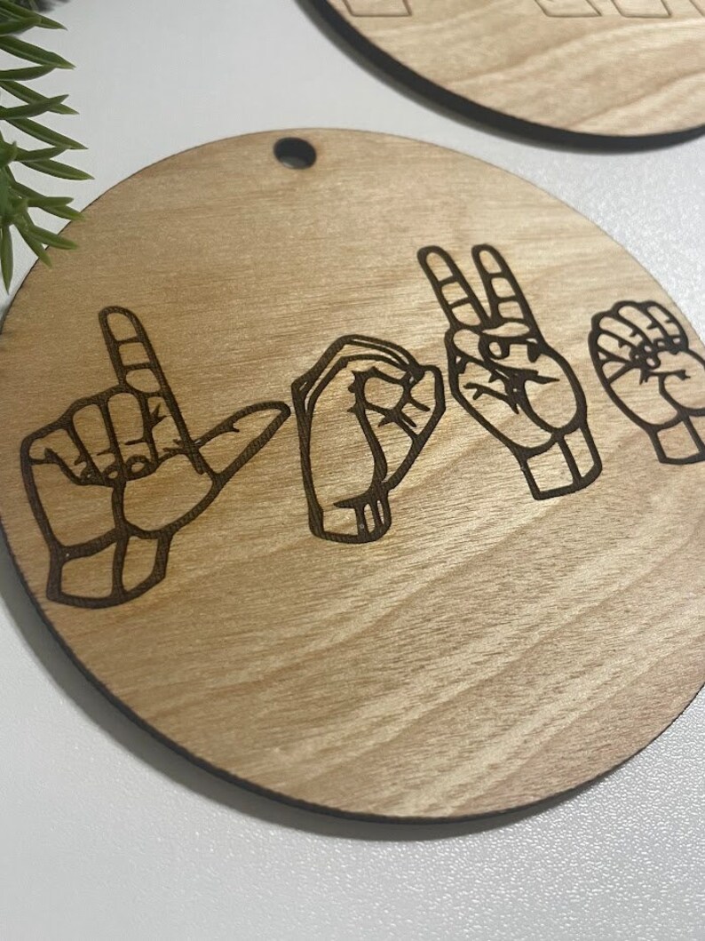 ASL Love Ornament, ASL Christmas Ornaments, I Love You Sign, American