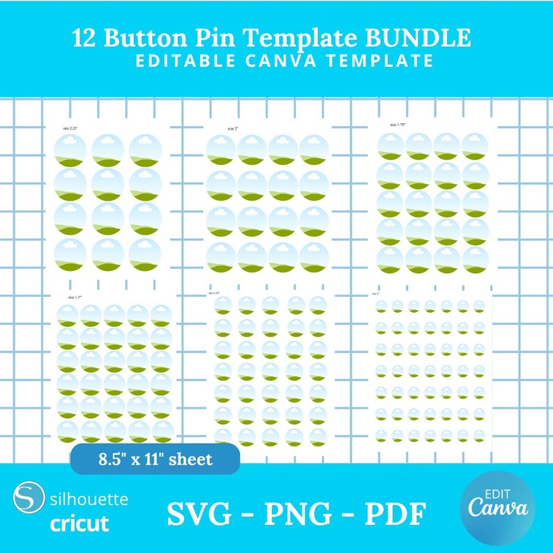 12 Circle Template Bundle | Round Label SVG PNG PDF | Canva Editable ...