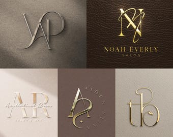 Custom Logo Design | Luxury Gold Initial Logo | Chrome Monogram Logo | Personalized Logo Design, Artistic Logo for your business