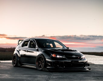 Black Subaru STI Hatchback Poster